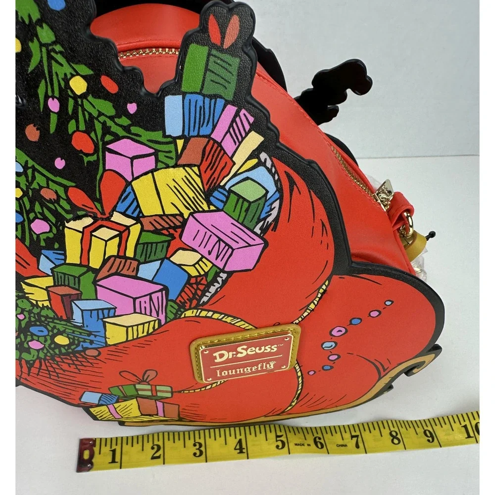 Loungefly How the Grinch Stole Christmas Max Sleigh Crossbody Bag Holiday NWOT - Picture 7 of 16